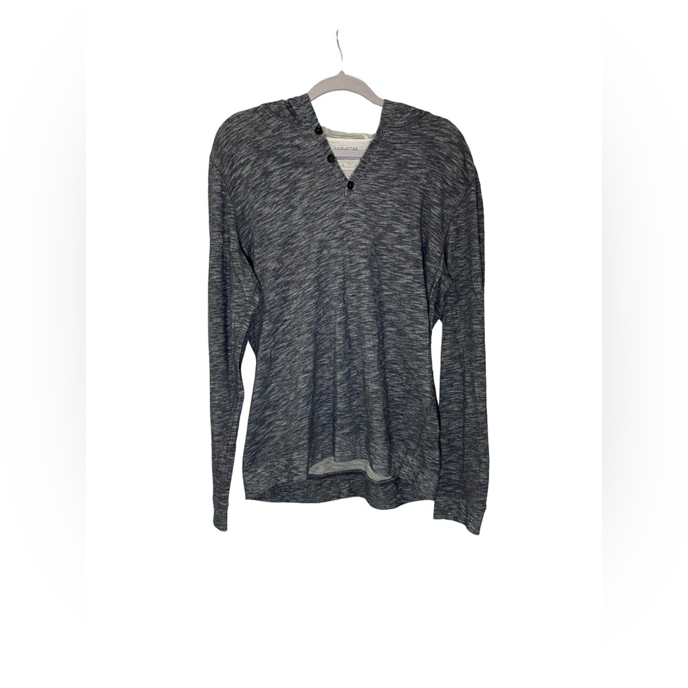 Vince heathered 100% Cotton gray hoodie size Large‎
